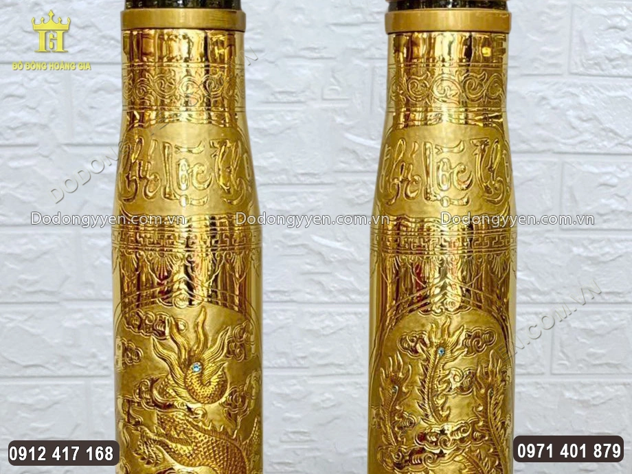Chữ Ph&uacute;c - Lộc - Thọ được chạm th&uacute;c nổi sắc n&eacute;t